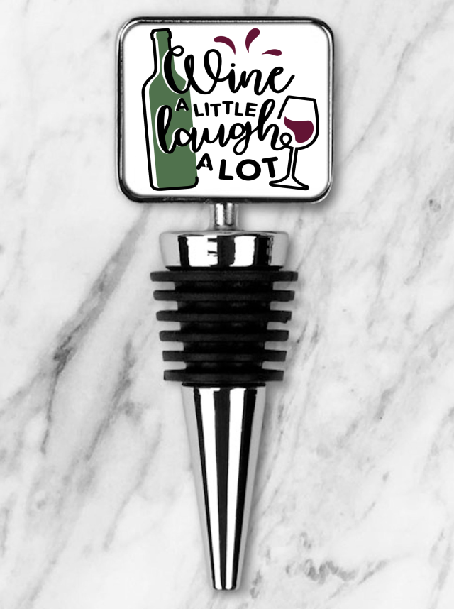 Wine A Little Laugh A Lot Rectangle Bottle Stopper